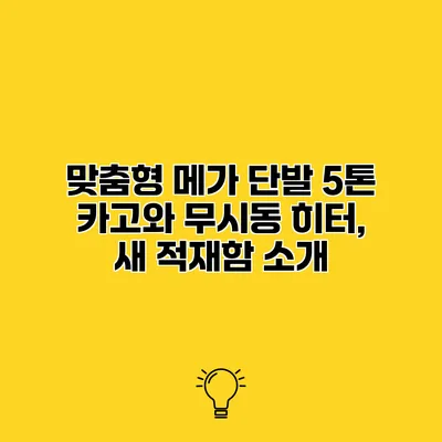맞춤형 메가 단발 5톤 카고와 무시동 히터, 새 적재함 소개