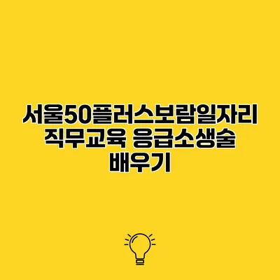 서울50플러스보람일자리직무교육 응급소생술 배우기