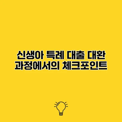 신생아 특례 대출 대환 과정에서의 체크포인트