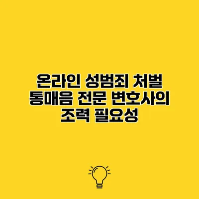 온라인 성범죄 처벌 통매음 전문 변호사의 조력 필요성