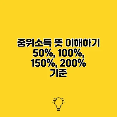 중위소득 뜻 이해하기 50%, 100%, 150%, 200% 기준