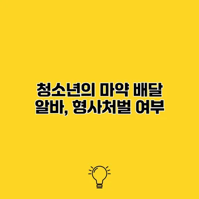 청소년의 마약 배달 알바, 형사처벌 여부
